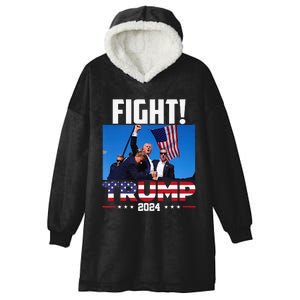 Fight Fight Fight Trump 2024 Hooded Wearable Blanket