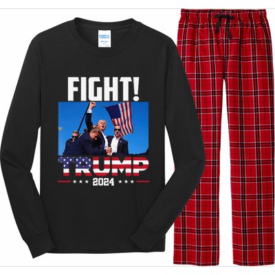 Fight Fight Fight Trump 2024 Long Sleeve Pajama Set