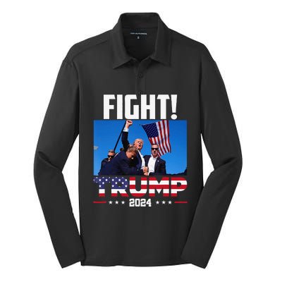 Fight Fight Fight Trump 2024 Silk Touch Performance Long Sleeve Polo