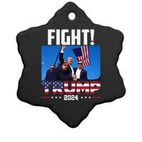 Fight Fight Fight Trump 2024 Ceramic Star Ornament