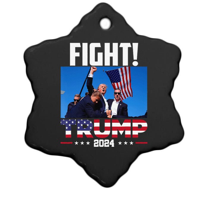 Fight Fight Fight Trump 2024 Ceramic Star Ornament