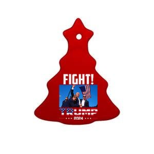 Fight Fight Fight Trump 2024 Ceramic Tree Ornament