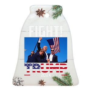 Fight Fight Fight Trump 2024 Ceramic Bell Ornament