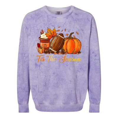 Festive Fall Football Embrace the Pumpkin Spice Season Colorblast Crewneck Sweatshirt