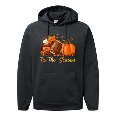 Festive Fall Football Embrace the Pumpkin Spice Season Performance Fleece Hoodie