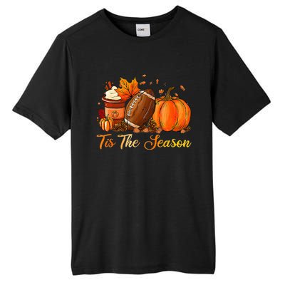 Festive Fall Football Embrace the Pumpkin Spice Season Tall Fusion ChromaSoft Performance T-Shirt