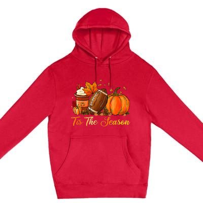 Festive Fall Football Embrace the Pumpkin Spice Season Premium Pullover Hoodie