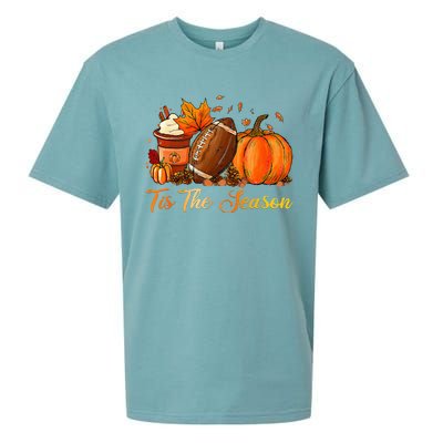 Festive Fall Football Embrace the Pumpkin Spice Season Sueded Cloud Jersey T-Shirt