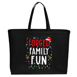 Forced Family Fun Winter Holidays Funny Christmas Cotton Canvas Jumbo Tote