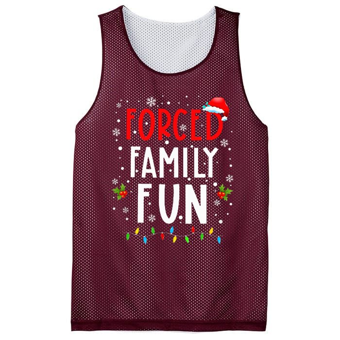 Forced Family Fun Winter Holidays Funny Christmas Mesh Reversible Basketball Jersey Tank