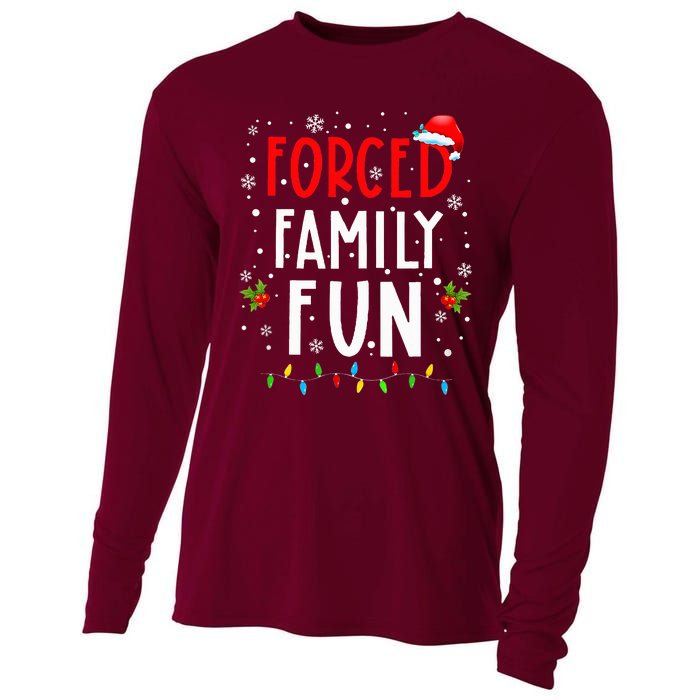 Forced Family Fun Winter Holidays Funny Christmas Cooling Performance Long Sleeve Crew