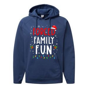 Forced Family Fun Winter Holidays Funny Christmas Performance Fleece Hoodie