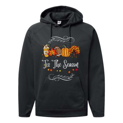 Festive Fall Football Embrace the Pumpkin Spice Season Performance Fleece Hoodie