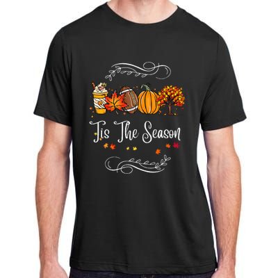 Festive Fall Football Embrace the Pumpkin Spice Season Adult ChromaSoft Performance T-Shirt