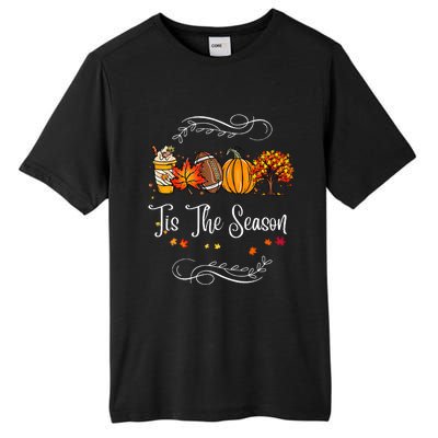 Festive Fall Football Embrace the Pumpkin Spice Season Tall Fusion ChromaSoft Performance T-Shirt