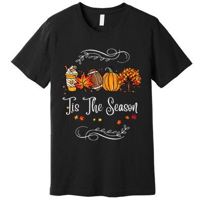 Festive Fall Football Embrace the Pumpkin Spice Season Premium T-Shirt