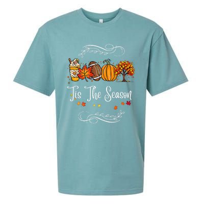 Festive Fall Football Embrace the Pumpkin Spice Season Sueded Cloud Jersey T-Shirt