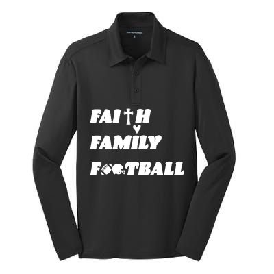 Faith Family Football Silk Touch Performance Long Sleeve Polo