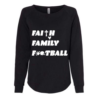 Faith Family Football Womens California Wash Sweatshirt