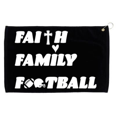 Faith Family Football Grommeted Golf Towel