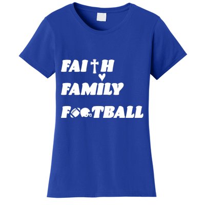 Faith Family Football Women's T-Shirt