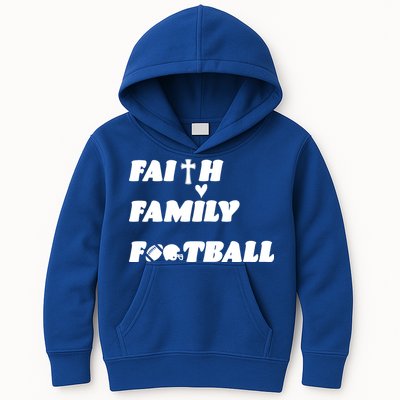 Faith Family Football Kids Hoodie