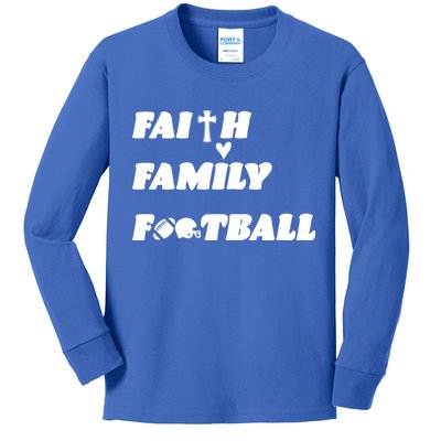 Faith Family Football Kids Long Sleeve Shirt