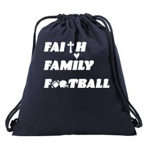 Faith Family Football Drawstring Bag