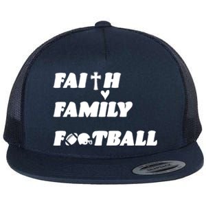 Faith Family Football Flat Bill Trucker Hat