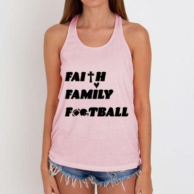 Faith Family Football Women's Knotted Racerback Tank