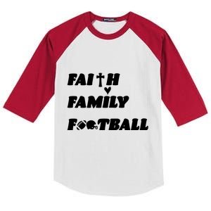 Faith Family Football Kids Colorblock Raglan Jersey