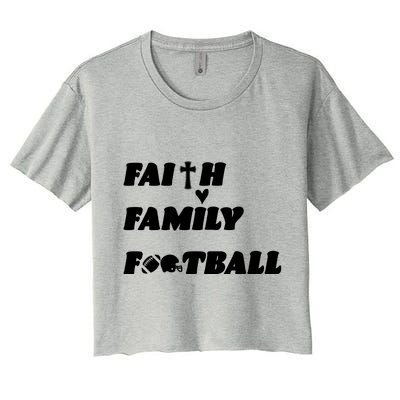 Faith Family Football Women's Crop Top Tee