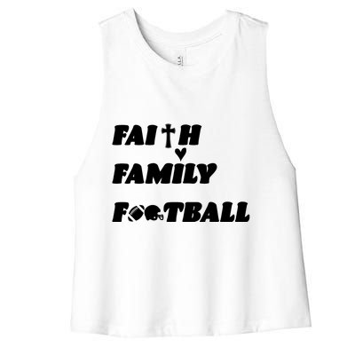 Faith Family Football Women's Racerback Cropped Tank