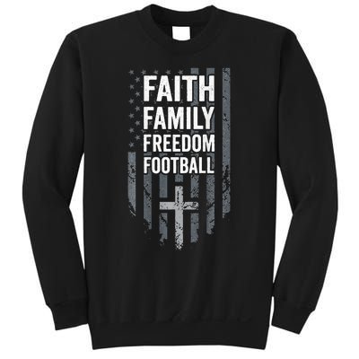 Faith Family Freedom Football USA Cross Flag ON BACK Sweatshirt