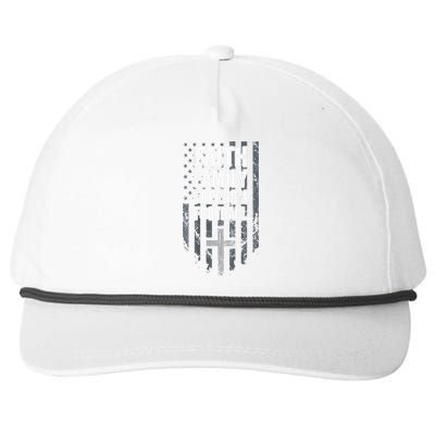 Faith Family Freedom Football USA Cross Flag ON BACK Snapback Five-Panel Rope Hat