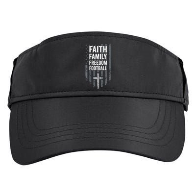 Faith Family Freedom Football USA Cross Flag ON BACK Adult Drive Performance Visor