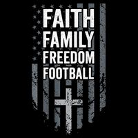 Faith Family Freedom Football USA Cross Flag ON BACK 16 in Basic Backpack