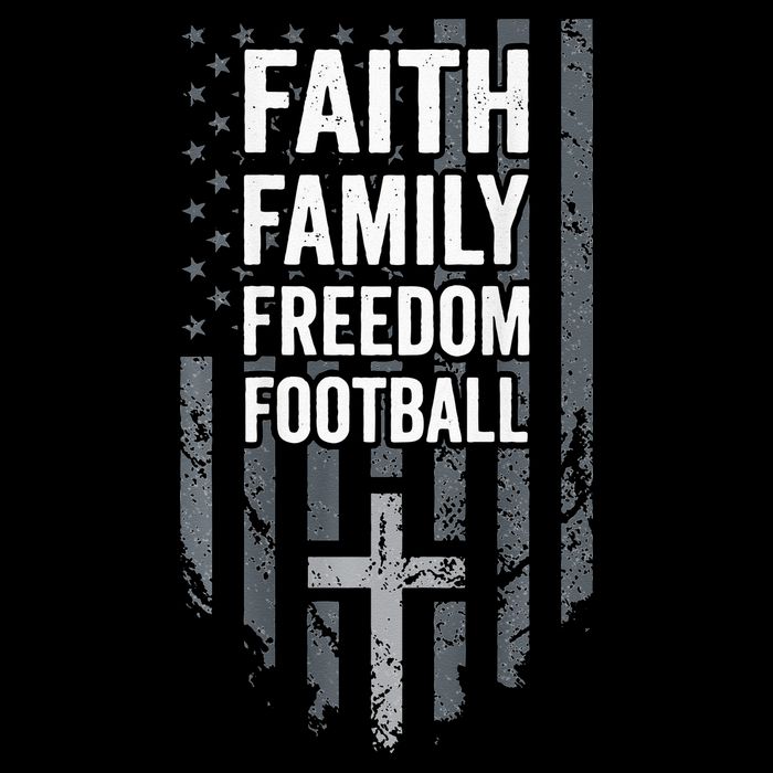 Faith Family Freedom Football USA Cross Flag ON BACK 16 in Basic Backpack