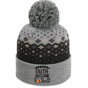 Faith Family Football Christian Fun Fall Football The Baniff Cuffed Pom Beanie