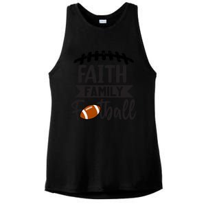 Faith Family Football Christian Fun Fall Football Ladies PosiCharge Tri-Blend Wicking Tank