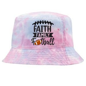 Faith Family Football Christian Fun Fall Football Tie-Dyed Bucket Hat