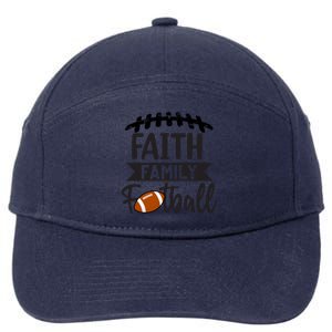 Faith Family Football Christian Fun Fall Football 7-Panel Snapback Hat