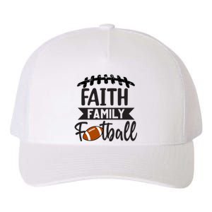 Faith Family Football Christian Fun Fall Football Yupoong Adult 5-Panel Trucker Hat