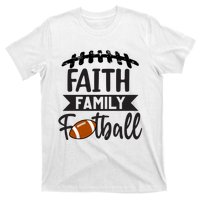 Faith Family Football Christian Fun Fall Football T-Shirt