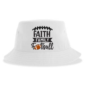 Faith Family Football Christian Fun Fall Football Sustainable Bucket Hat