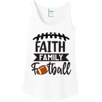 Faith Family Football Christian Fun Fall Football Ladies Essential Tank