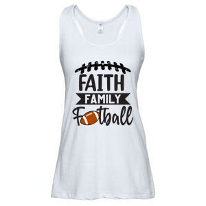 Faith Family Football Christian Fun Fall Football Ladies Essential Flowy Tank