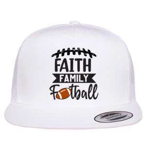 Faith Family Football Christian Fun Fall Football Flat Bill Trucker Hat