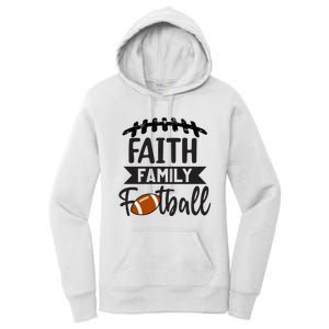 Faith Family Football Christian Fun Fall Football Women's Pullover Hoodie