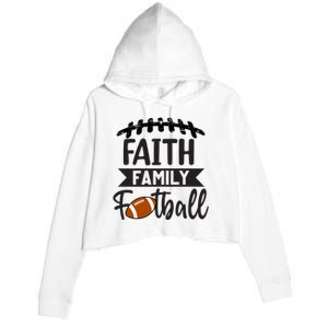 Faith Family Football Christian Fun Fall Football Crop Fleece Hoodie